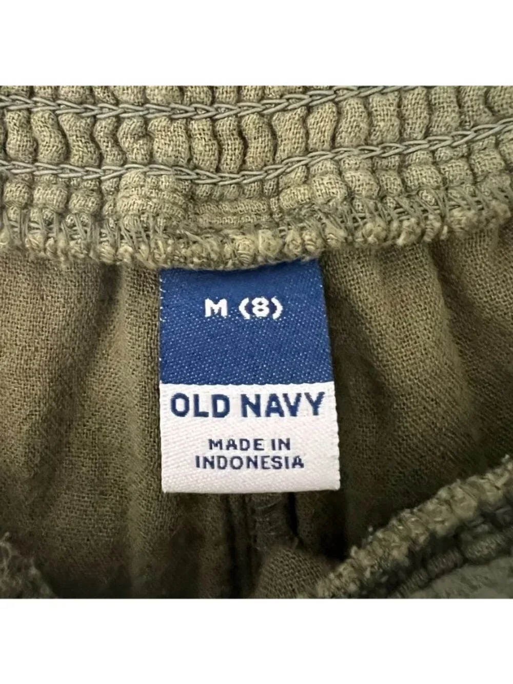 Old Navy Girls Sz M (8) Gauzy Cotton Wide Leg Pants Olive Green Beachy Vacation